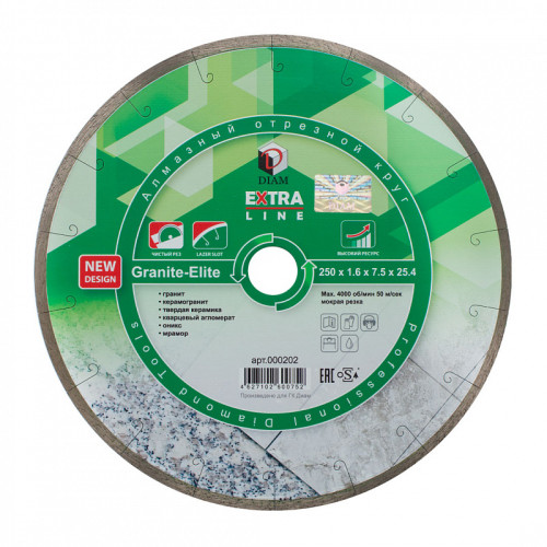 Алмазный диск DIAM Granite-Elite Extra Line ⌀400 мм, пос. 32(25,4) мм
