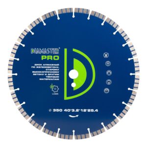 Диск сегментный DIAMASTER Laser PRO 350*25,4*24z железобетон