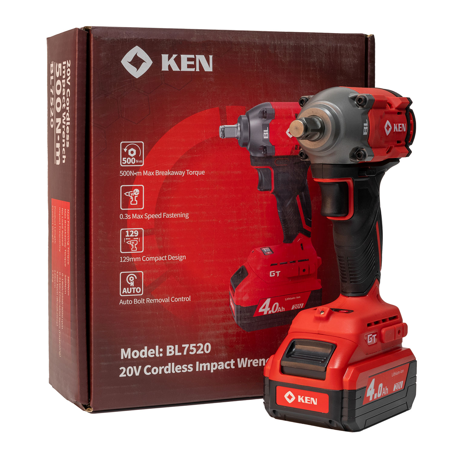 Гайковерт KEN BL7520-40B аккумуляторный бесщеточный — изображение 3