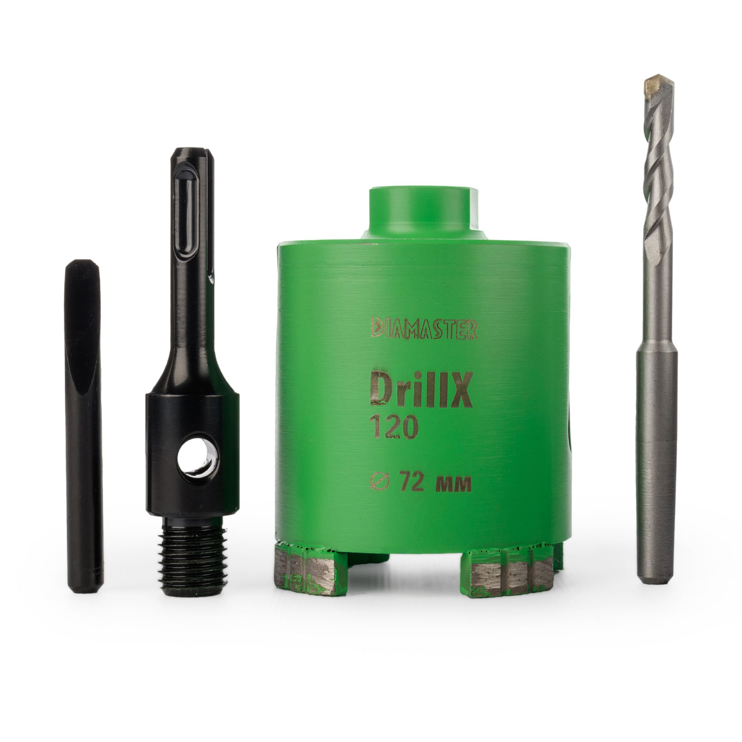 Алмазная коронка Diamaster DrillX-120 по ж/бетону и кирпичу 72 мм (М16/SDSplus) dry Laser — изображение 3