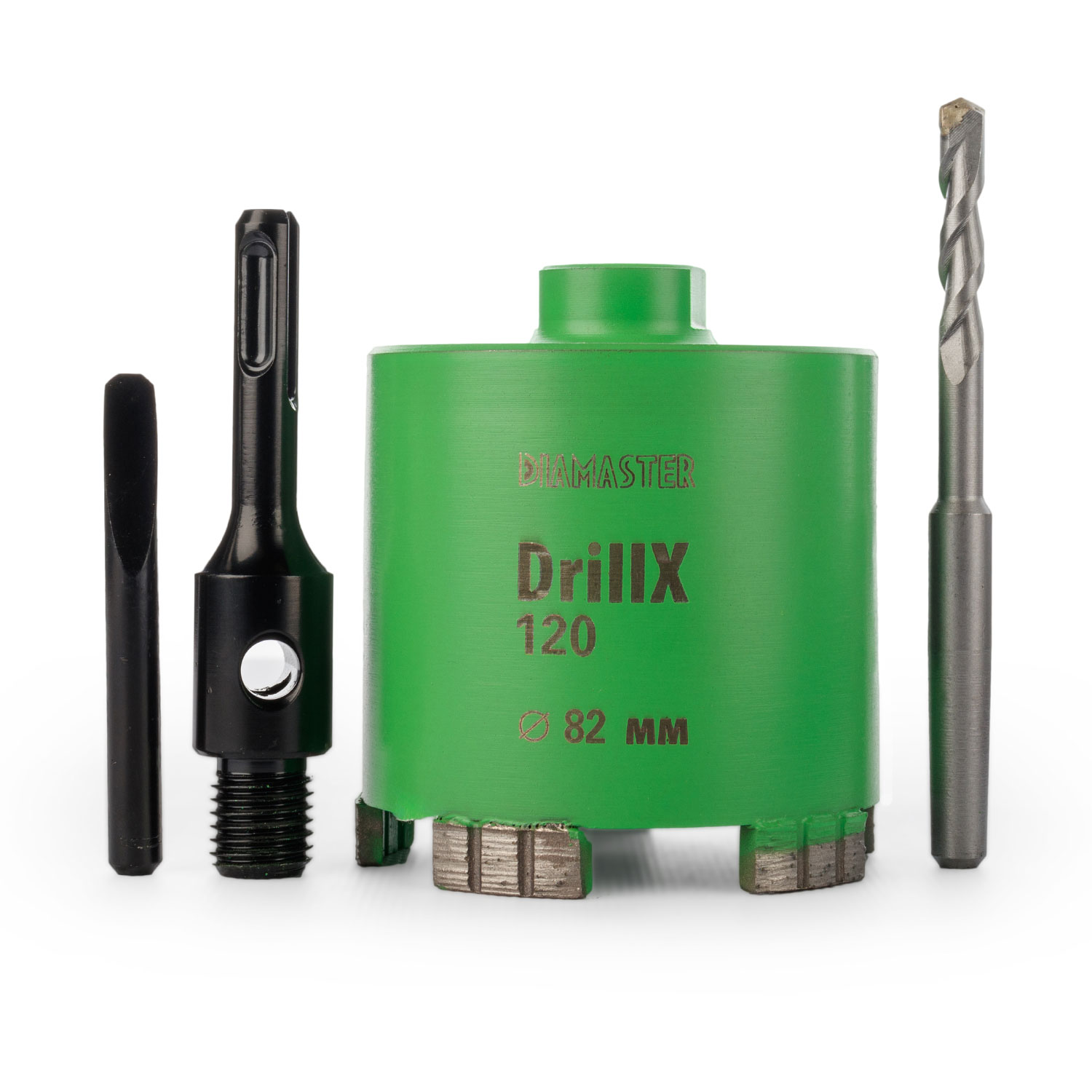 Алмазная коронка Diamaster DrillX-120 по ж/бетону и кирпичу 82 мм (М16/SDSplus) dry Laser — изображение 2